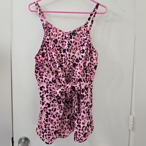 Pink Leopard Print Women's Top
